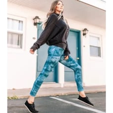 Free People Movement Good Karma Leggings Womens M/L High Rise Tie Dye Ozark Mist