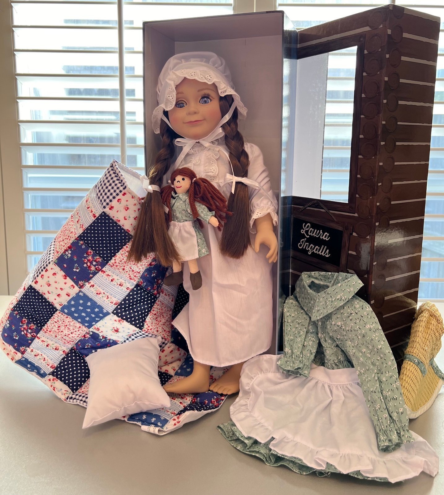 Laura Ingalls Wilder Doll. Brand New! In Box. Plus Extra Outfit and Boots. NIB.