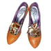 Poetic Licence Heels Victorian Tan Leather Velvet Lace Up Retro