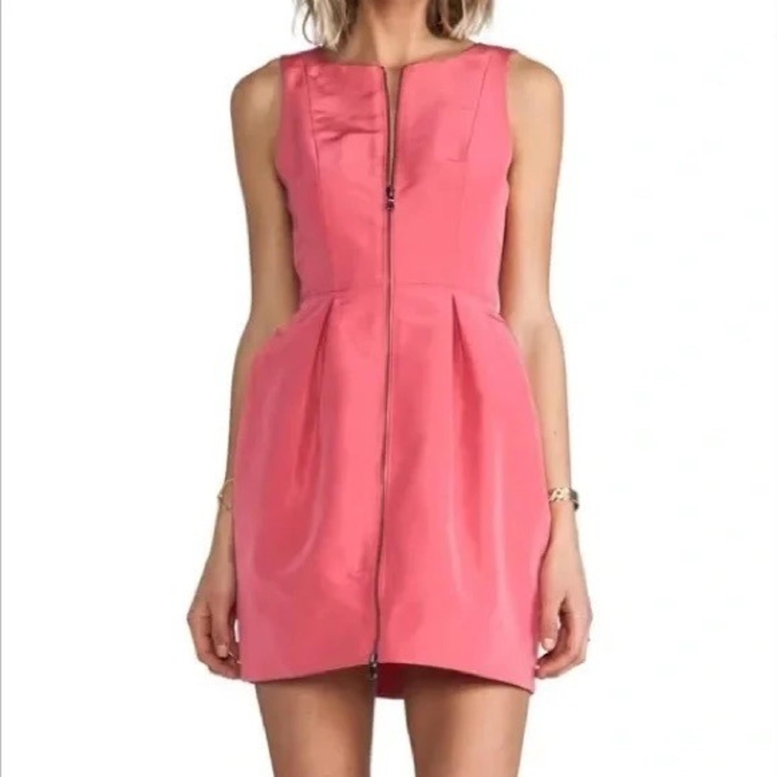 Tibi New York Flamingo Pink Sleeveless Silk Mini Dress Size 2