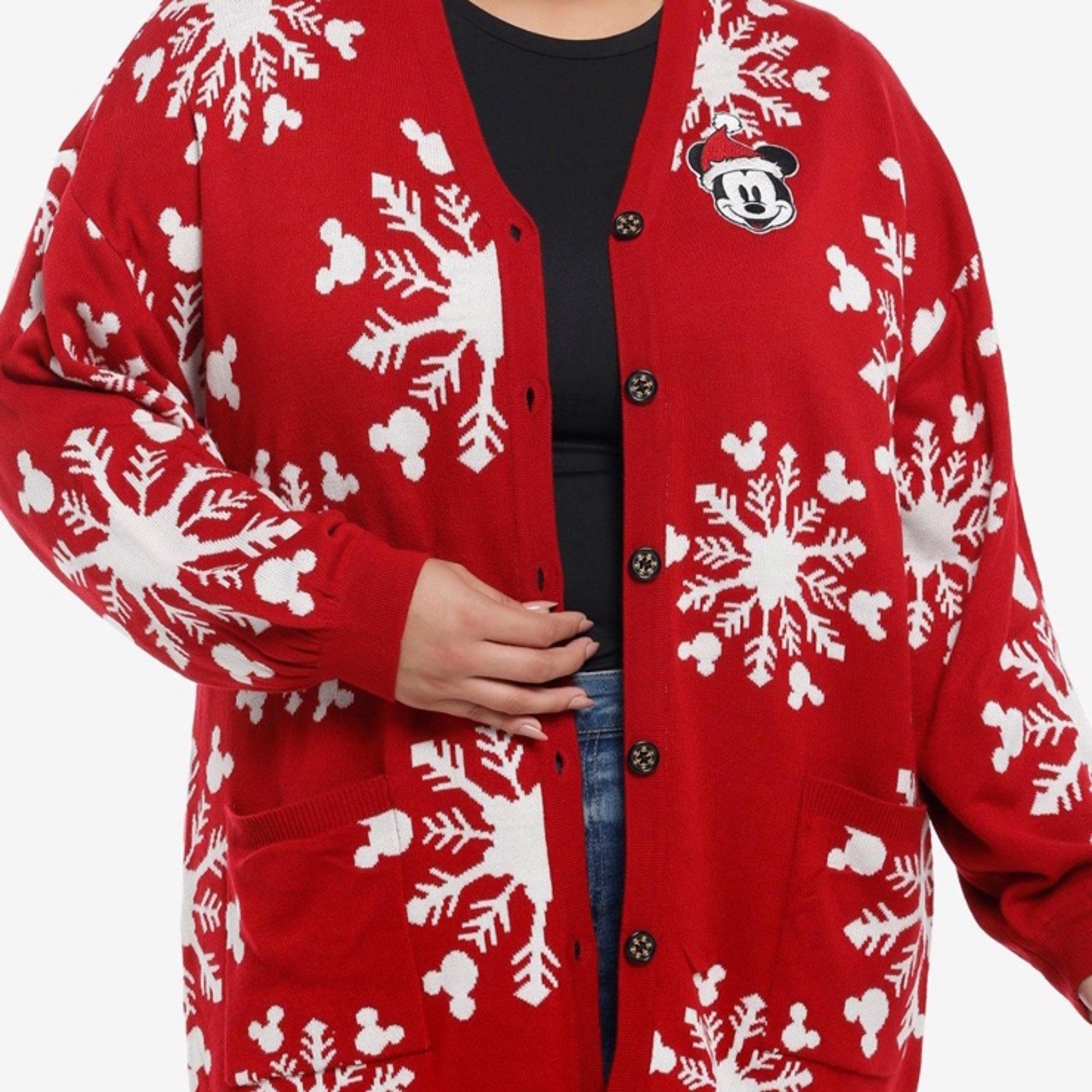 Disney Her Universe Mickey Mouse Snowflake Plus Size Womens Cardigan Sweater