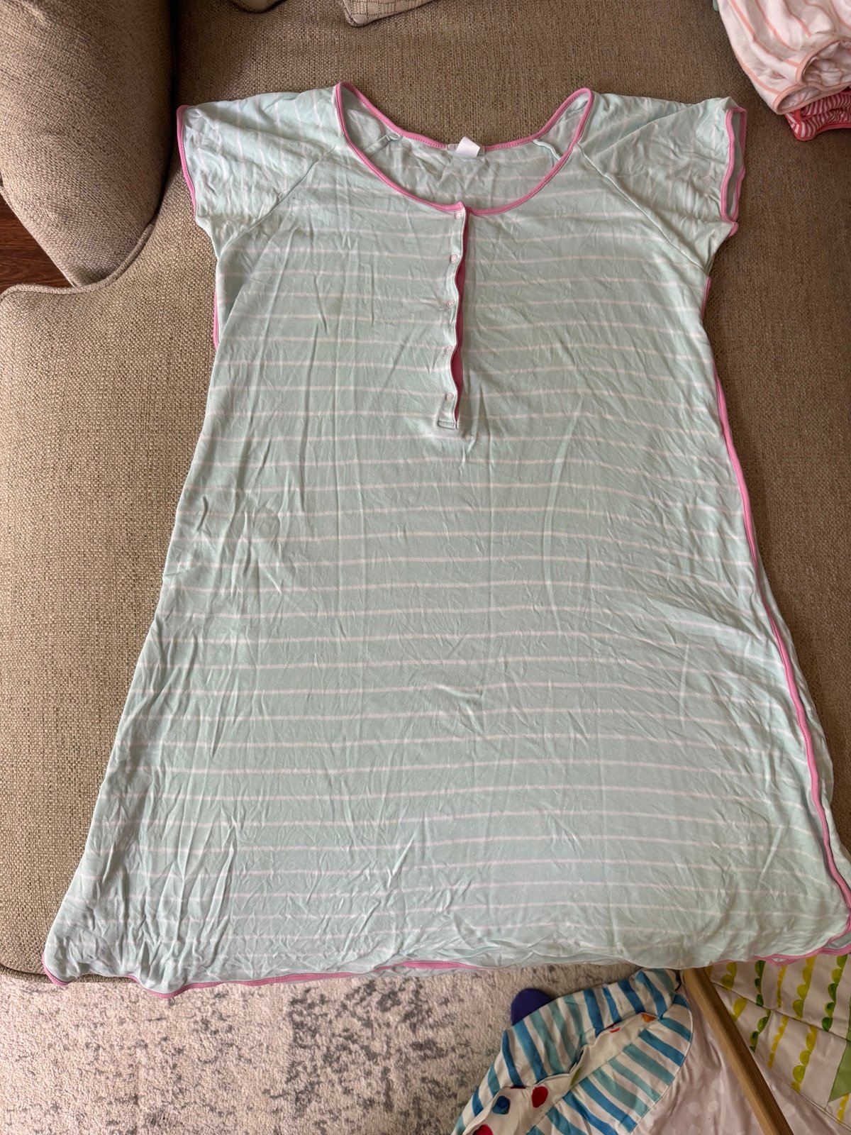 Lake maternity pajama dress