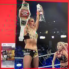 WWE NXT Charlotte Flair Autographed 11x14 Photo M Signed Wrestlemania JSA COA