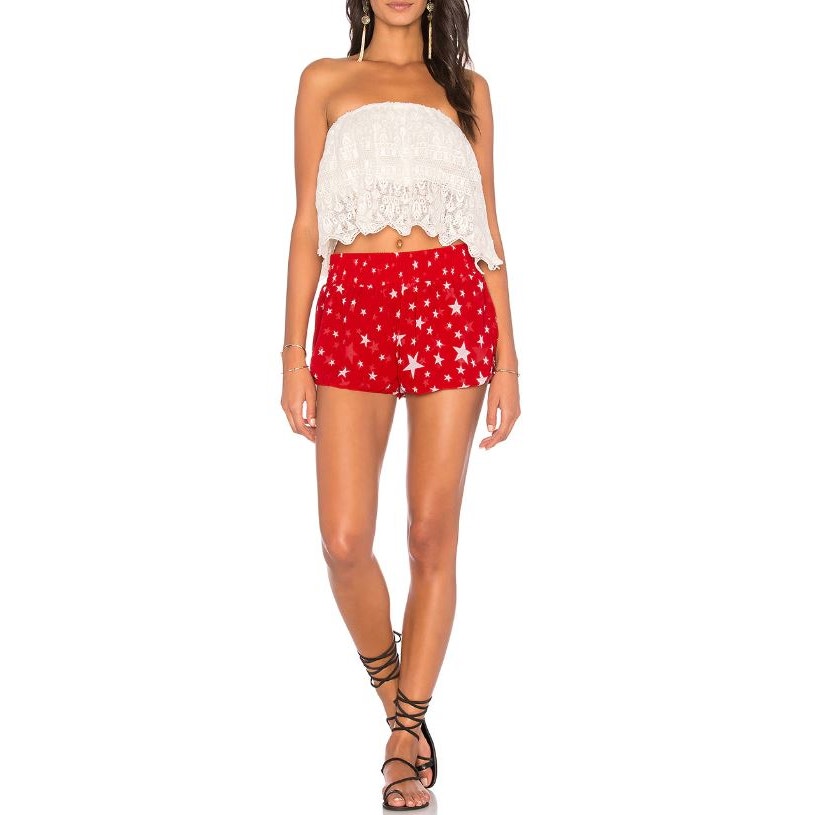 Show Me Your MuMu Runaround Shorts Catch A Falling Star Red White NWT S