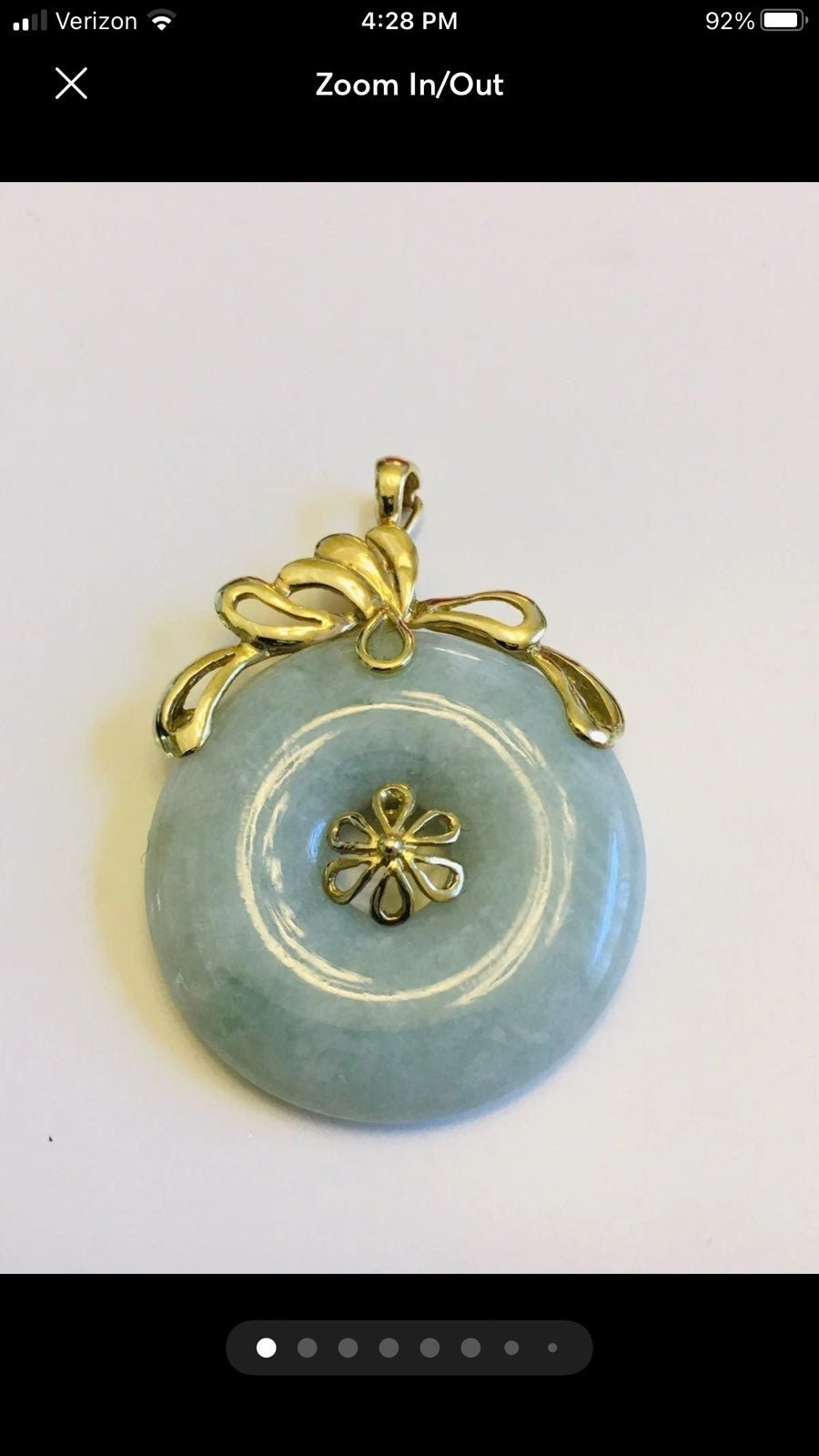 14K Solid Gold Genuine Jadeite Jade pendant