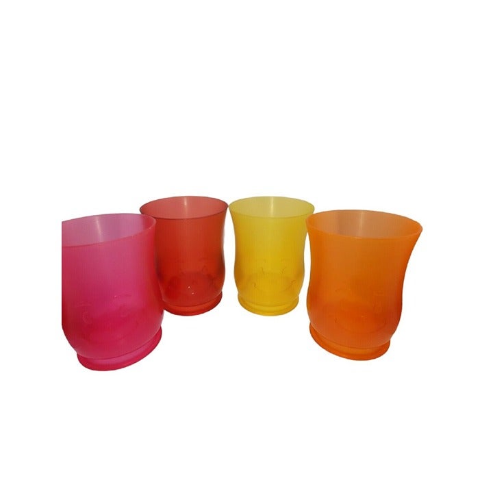 RARE 4 Kool-Aid Smiling Man Bradshaw Kraft Colored Plastic Cups 12oz/0.36L