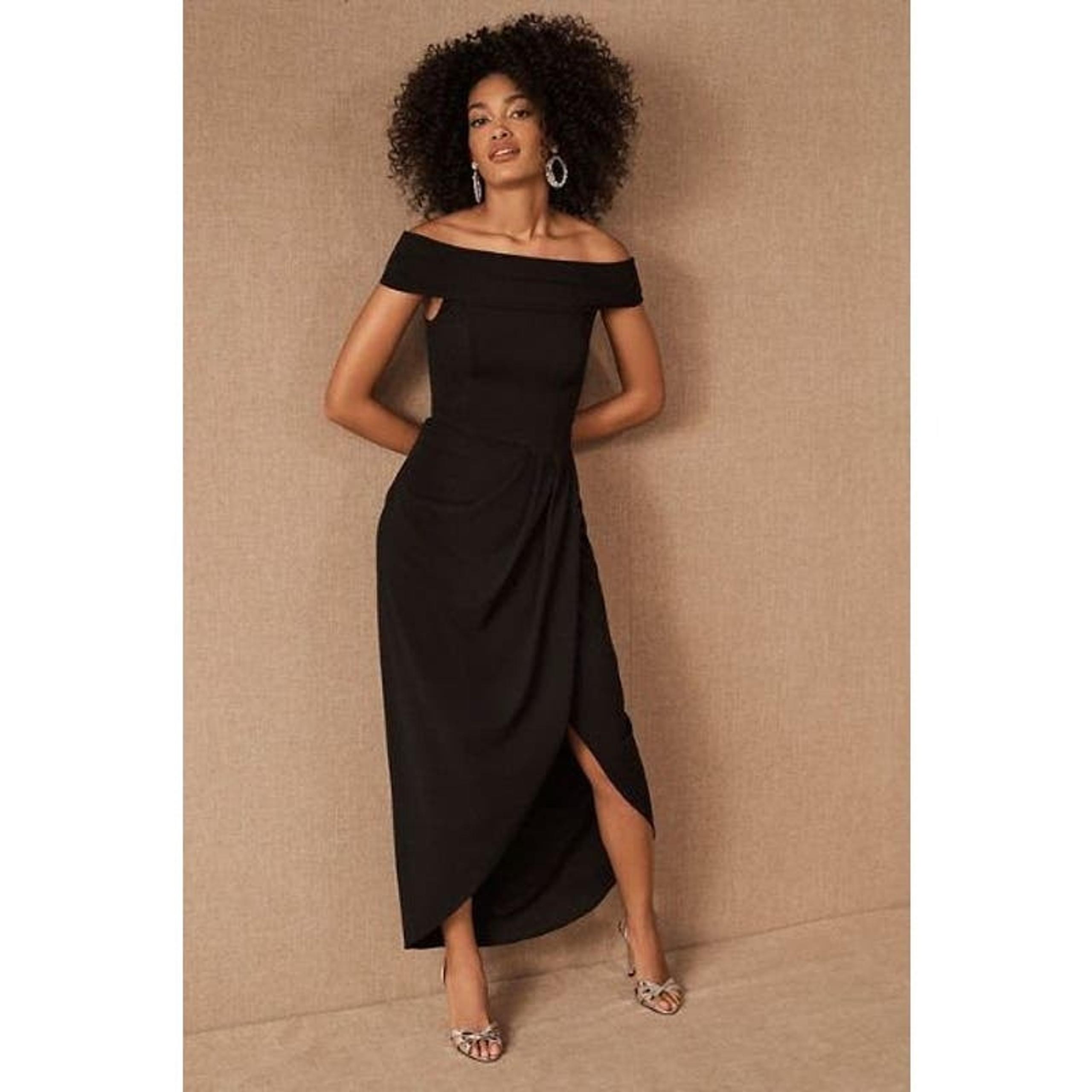 New Anthropologie BHLDN Thompson Dress Off-The-Shoulder SIZE 6 Black