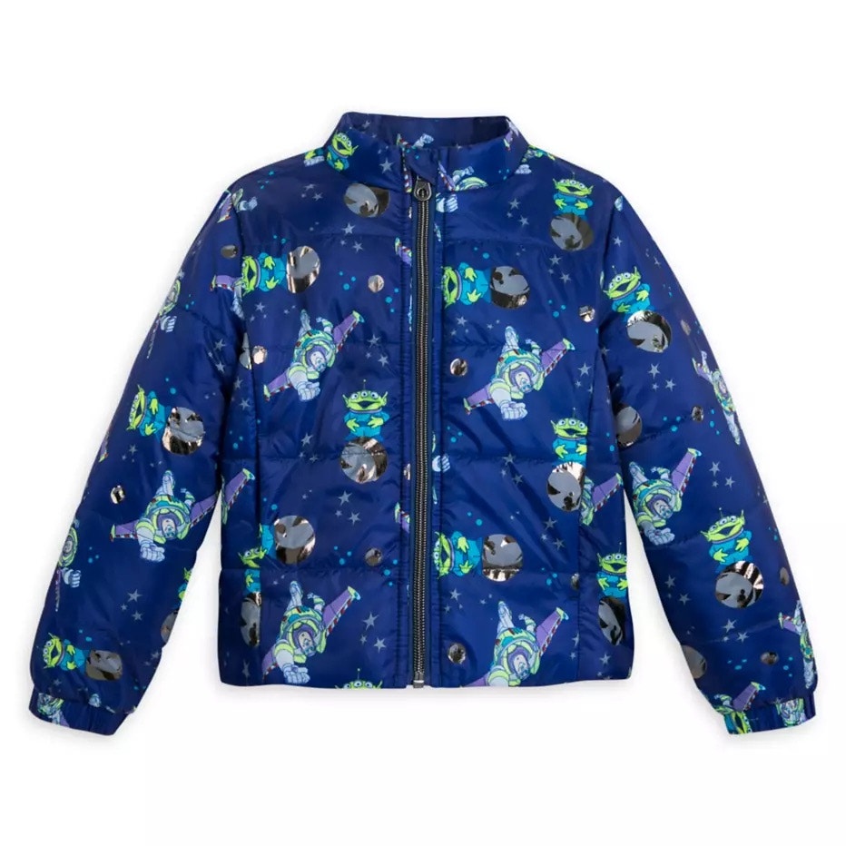 Disney Size 7-8 Toy Story Buzz Lightyear Lightweight Puffer Jacket Space Aliens