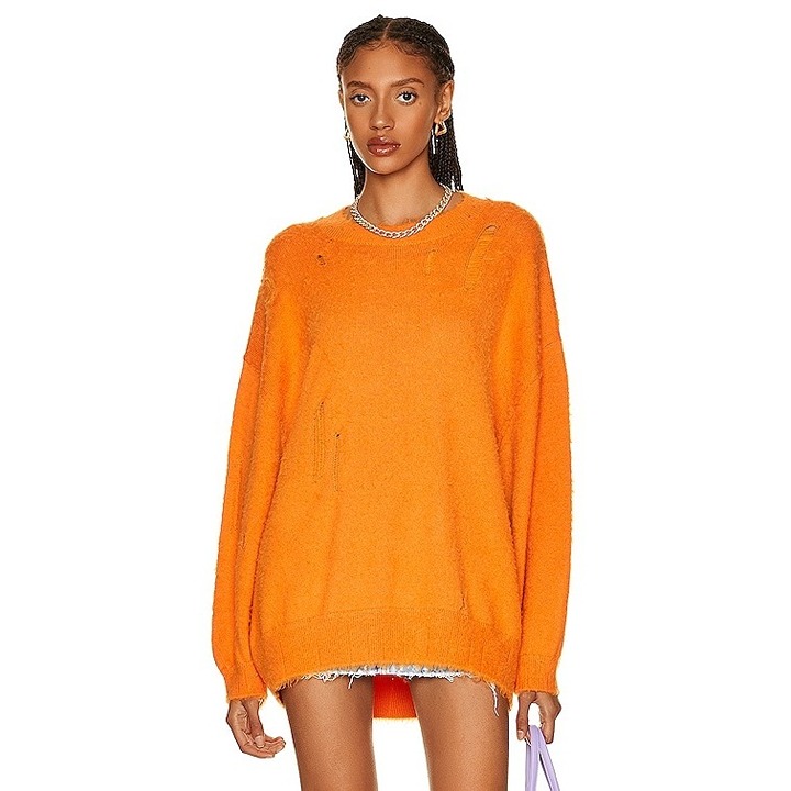 R13 orange wool Shaggy Oversized Sweater size M