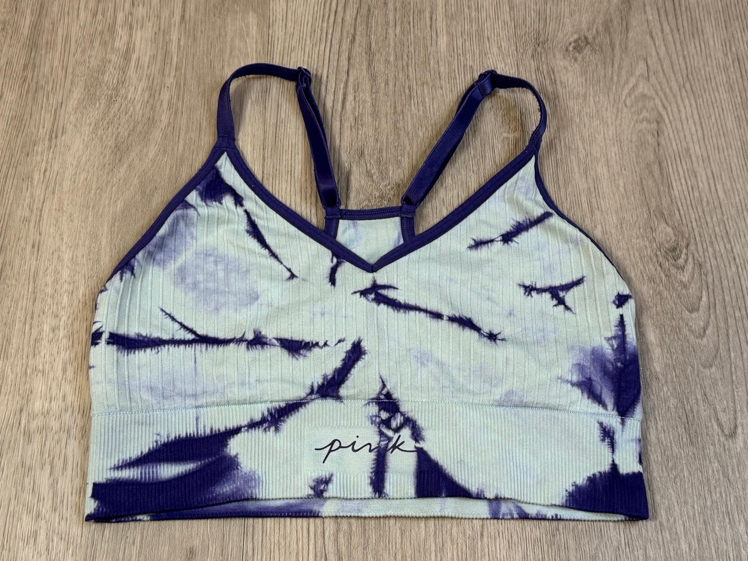 Victoria’s Secret Women’s Blue Tie Dye Racerback Seamless Sports Bra XS - PINK