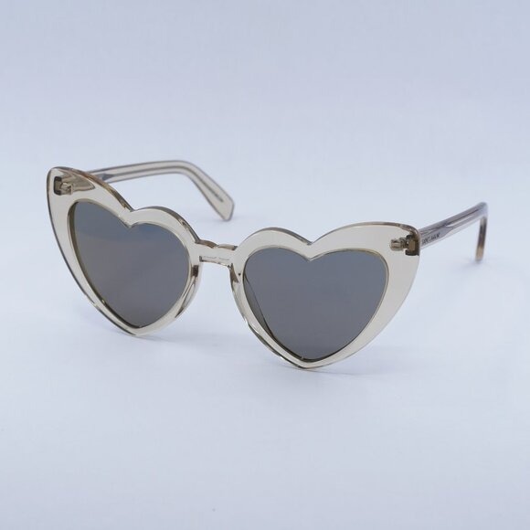 New Saint Laurent SL181 LOU LOU 027 Sunglasses - Transparent Nude Frame