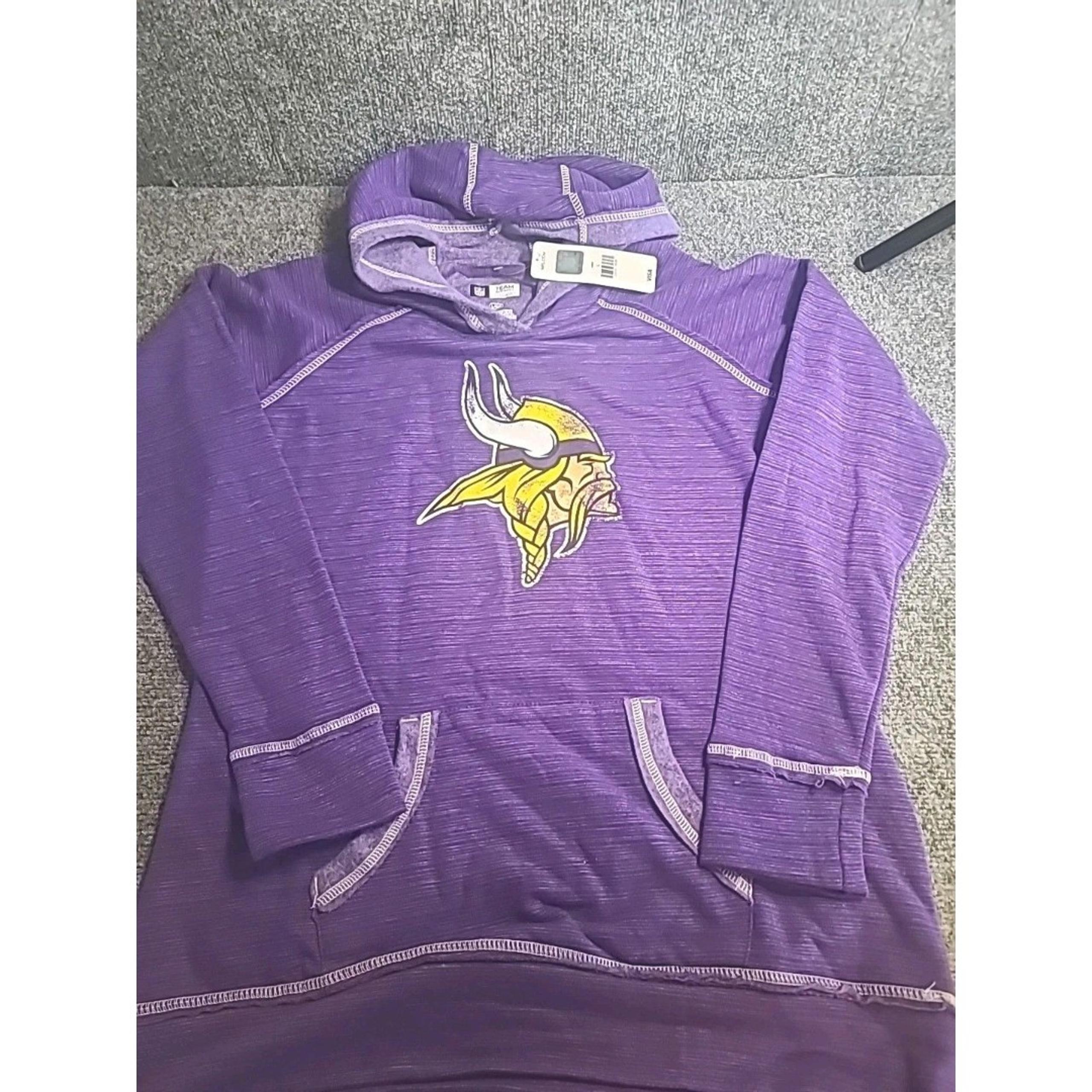 NEW NWT NFL Team Apparel Womens Size Large Hoodie Sweatshirt Minnesota Vikings