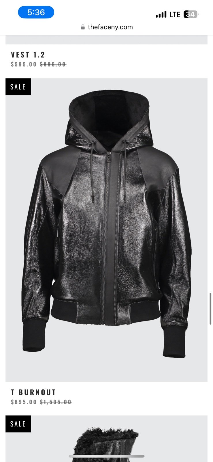 The Face NY Leather Bomber Jacket