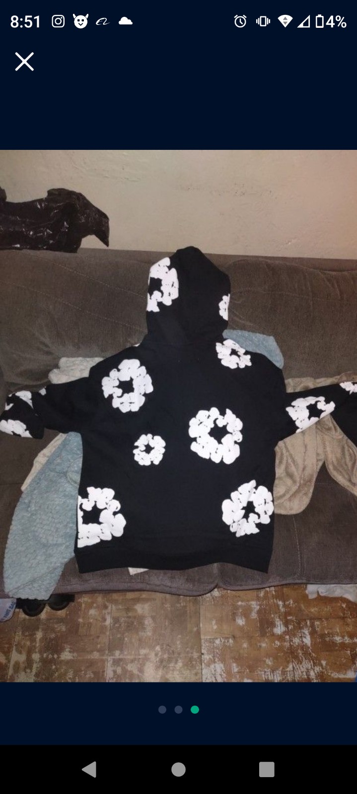 Denim tear black hoodie