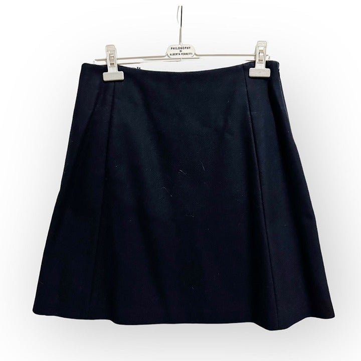 Jil Sander Navy Blue Wool Skirt, Size 40EU