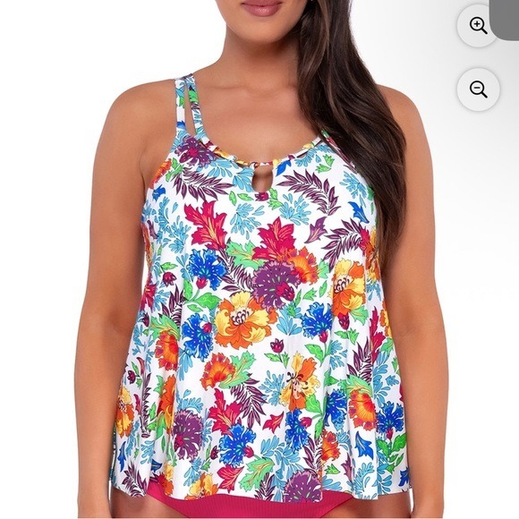 Sunsets Escape Sadie Tankini Top Swimsuit Size 12 Women