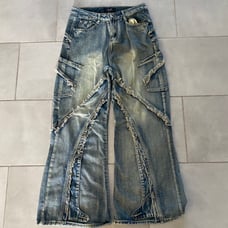 Baggy flared denim jeans