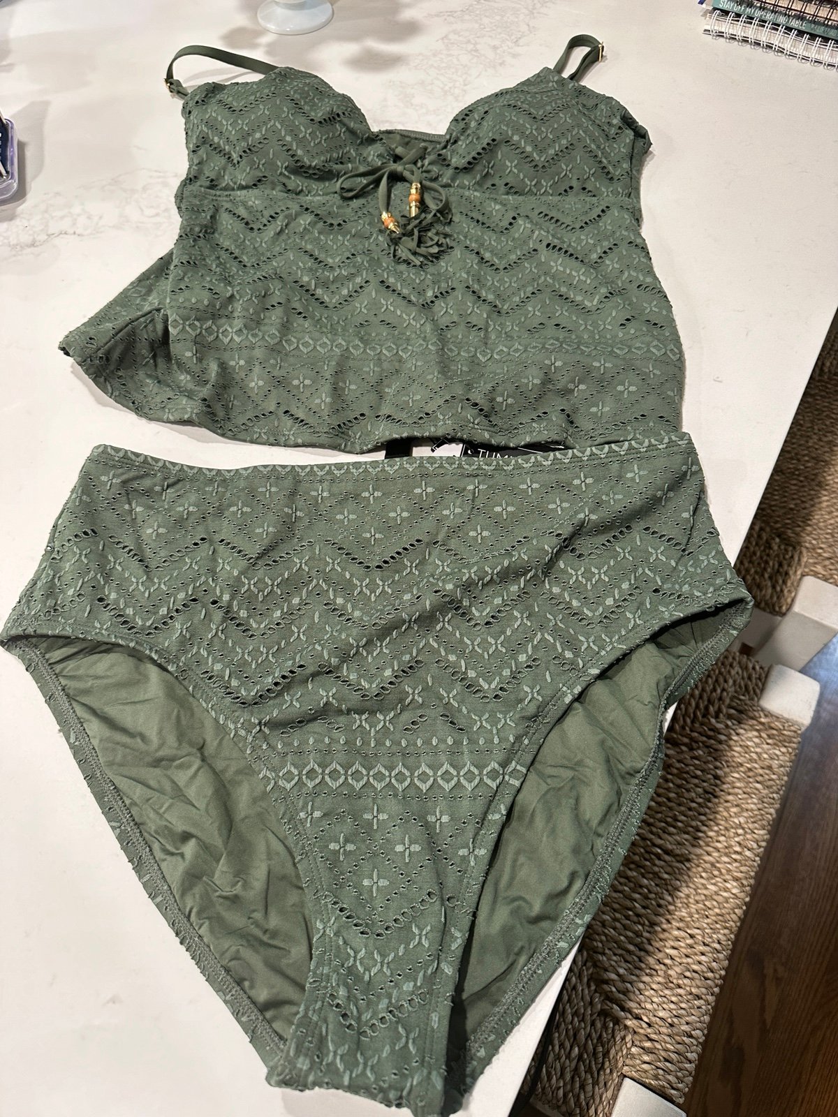 NWT La Blanca Green Tankini Size 16