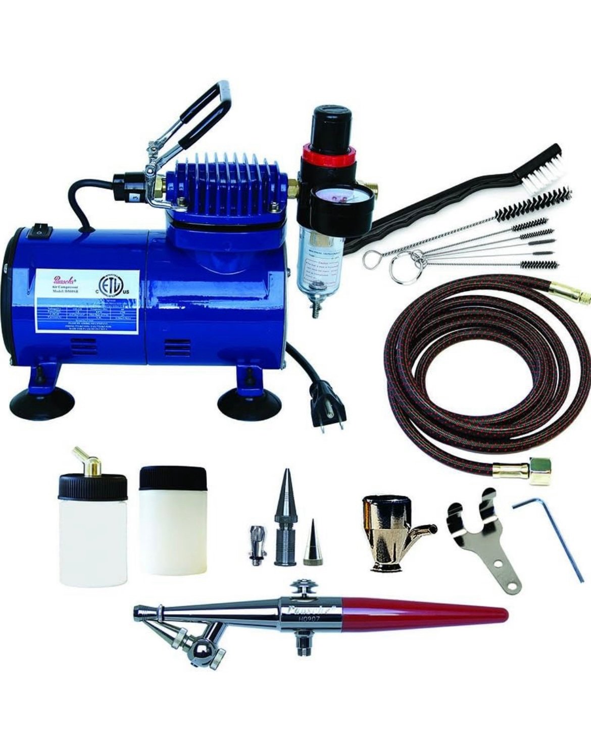 Paasche 1/5 HP Airbrush Compressor w/ EZ Single Action Airbrush Set