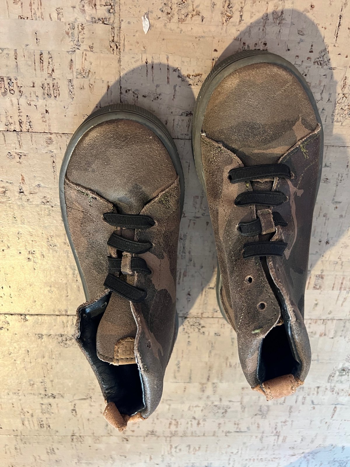 Freshly picked combat camo boots