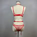4pcs Red Bralette Lingerie Set