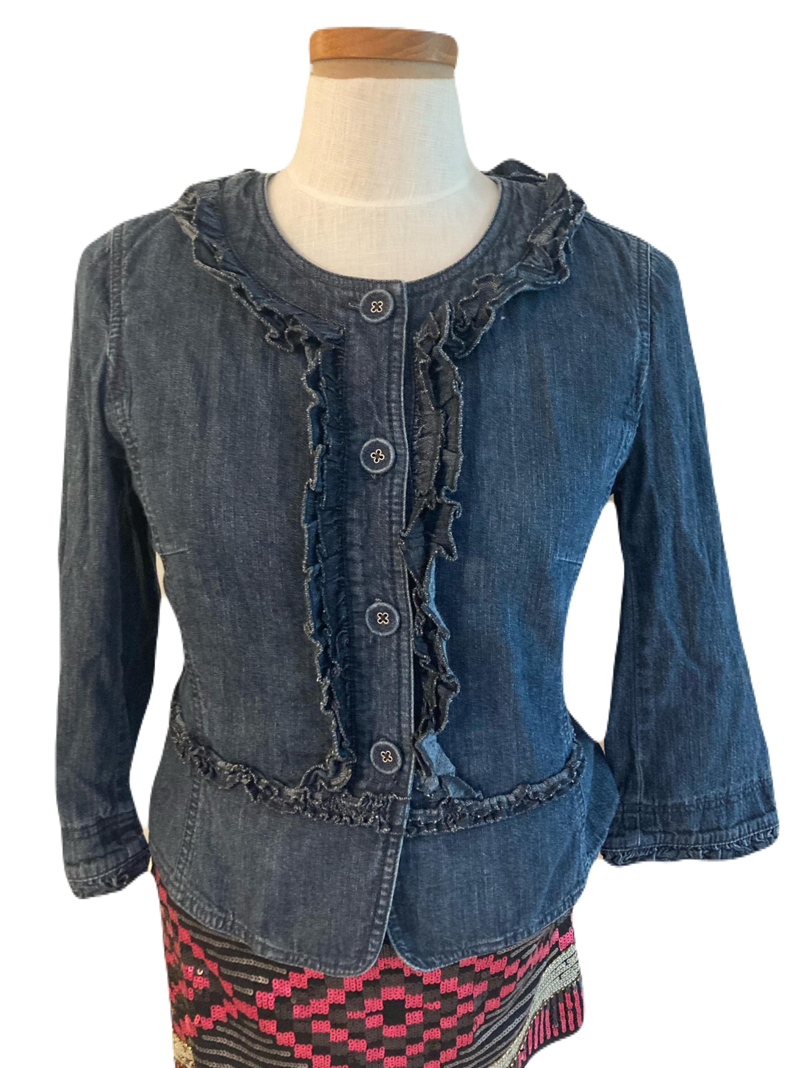 Vintage Blue Denim Jean jacket Ann Taylor Loft size S