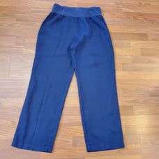 Coldwater Creek Linen Wide Leg Pants Size 14 Navy Blue New