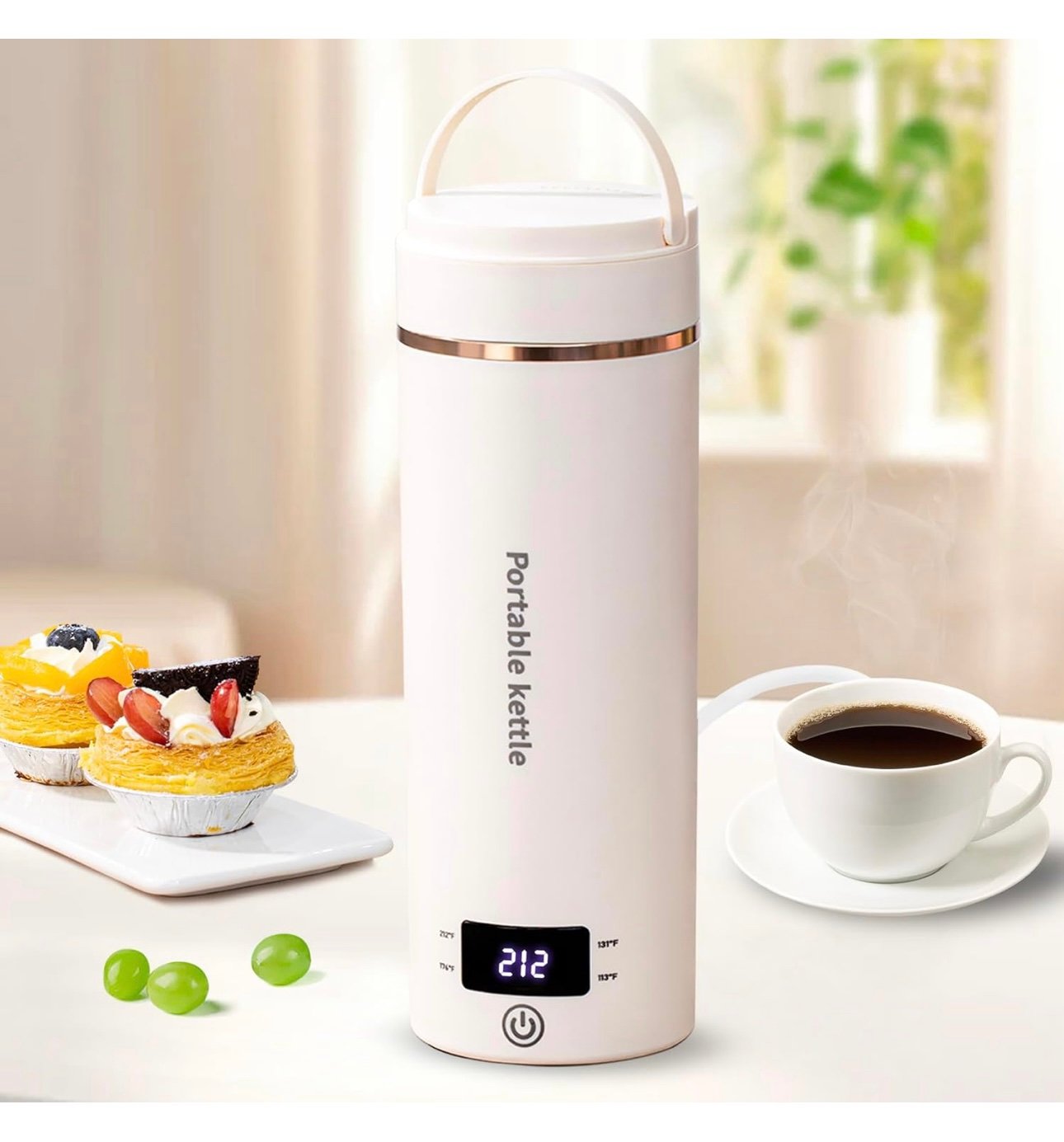 Travel Electric Kettle Portable Mini Kettle,Small Hot Water Boiler with 4 Temper