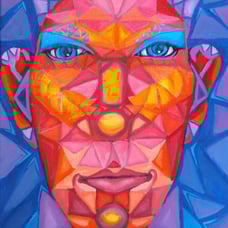 Original acrylic painting cubism modern