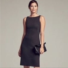 M.M. Lafleur The Lydia Sheath Dress Textured Ponte - Charcoal Gray 10