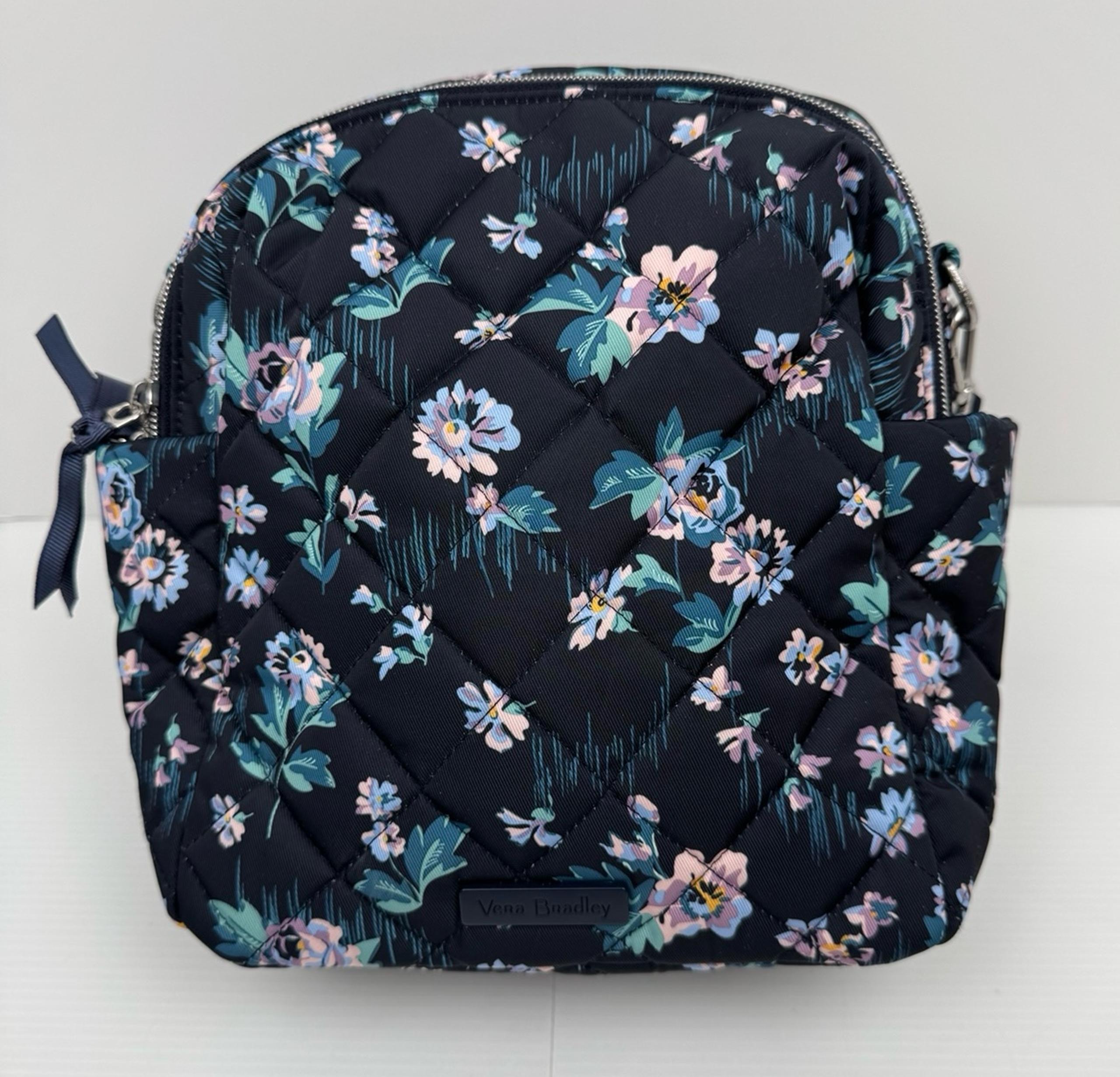 Vera Bradly Small Convertible Backpack Quilted Sleek Water Repellent Polyester