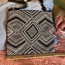 Christina black and white beaded messenger bag with extra beads