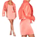 House of CB Mistress Rocks Vegan Leather Biker Moto Jacket Watermelon Pink NEW S