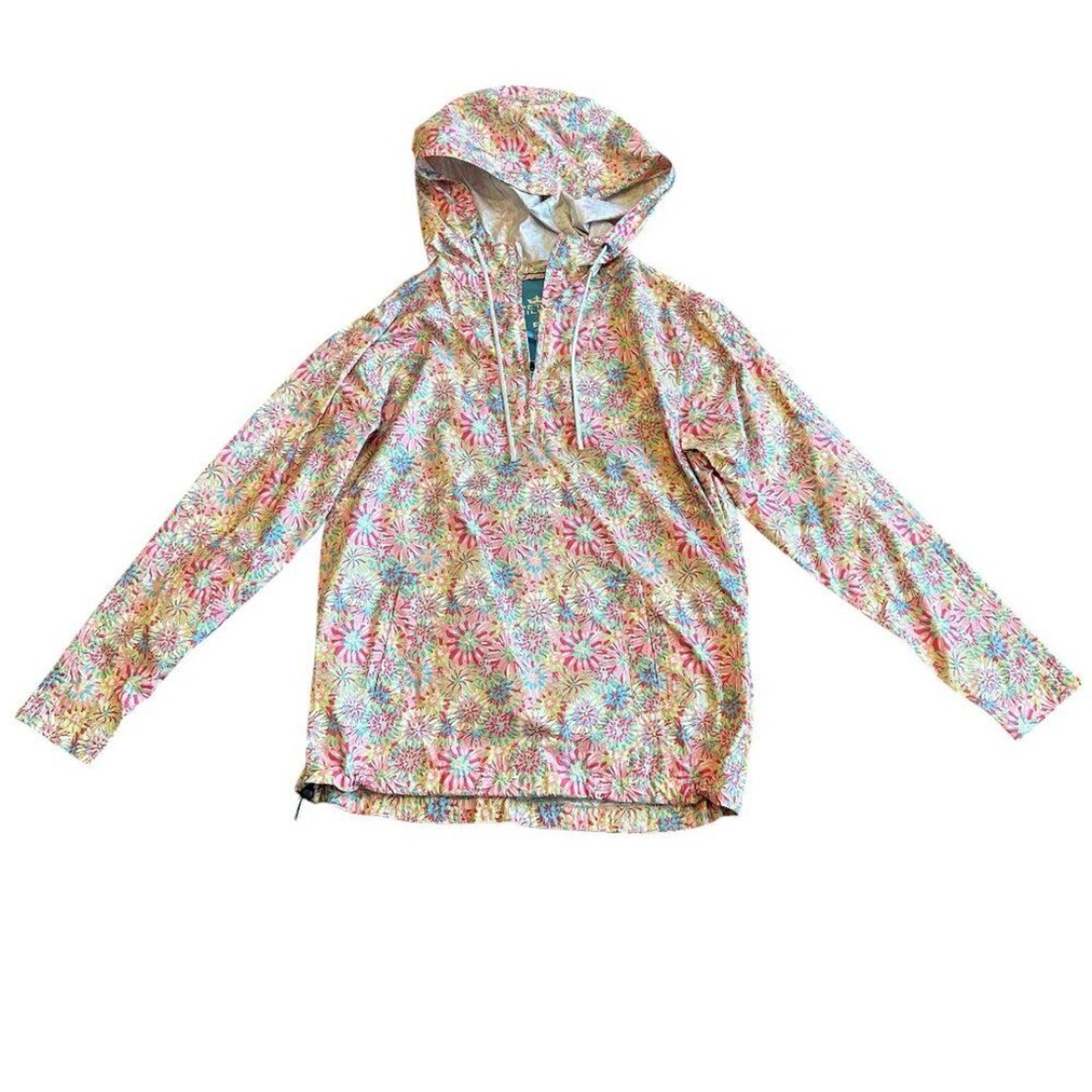 Peter Millar E4 Wind Zip-Down Jacket Windbreaker Floral Print Size Small Women's