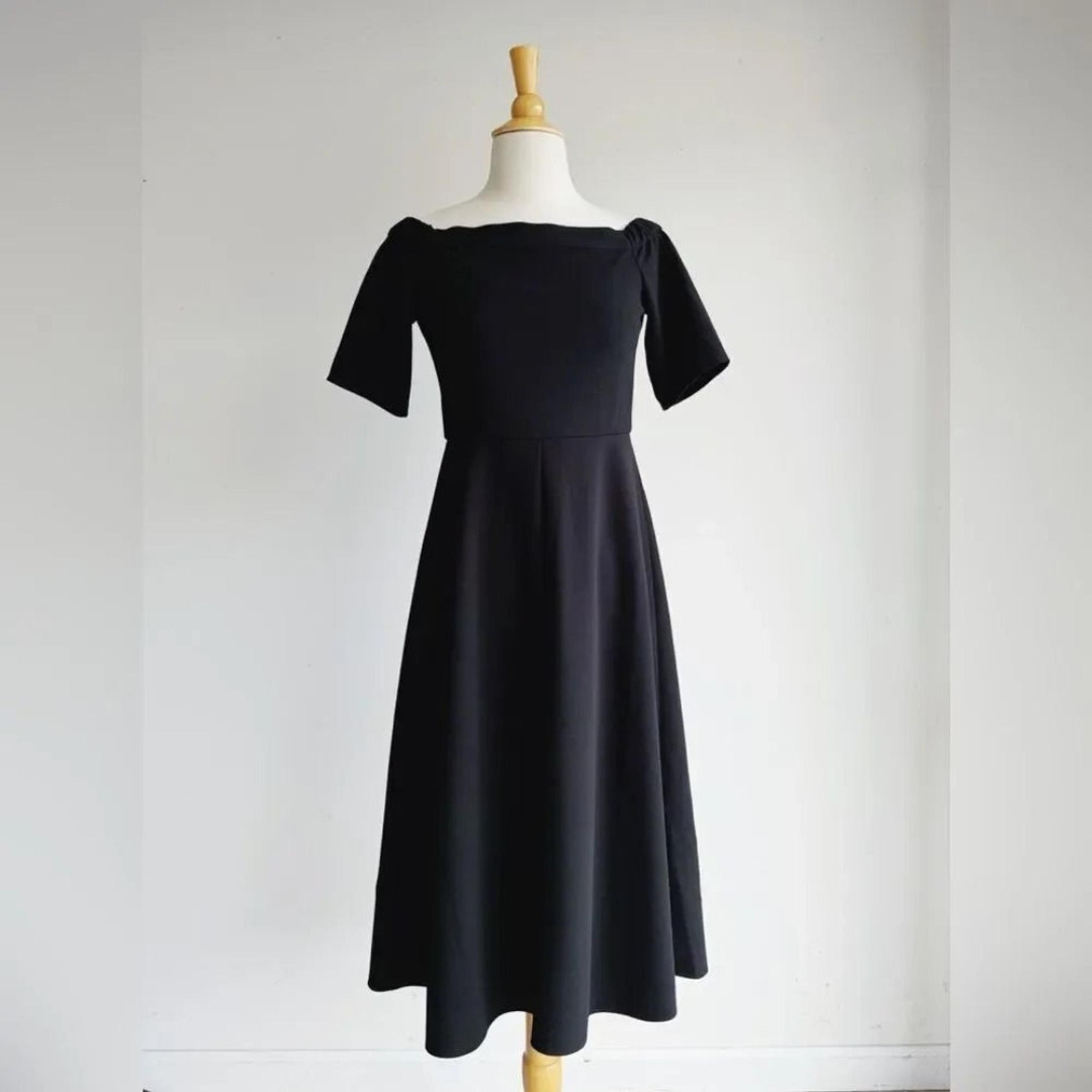 TIBI | Black Off Shoulder Midi Dress | 2