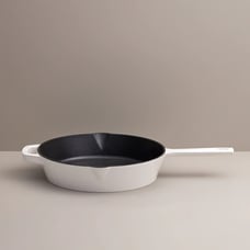 Kana Milo 10in Ultimate Skillet Enameled Cast Iron White Frying Pan