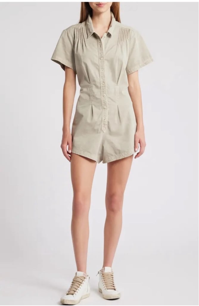 Free People Keep it Crisp Romper Color Cream Size XL