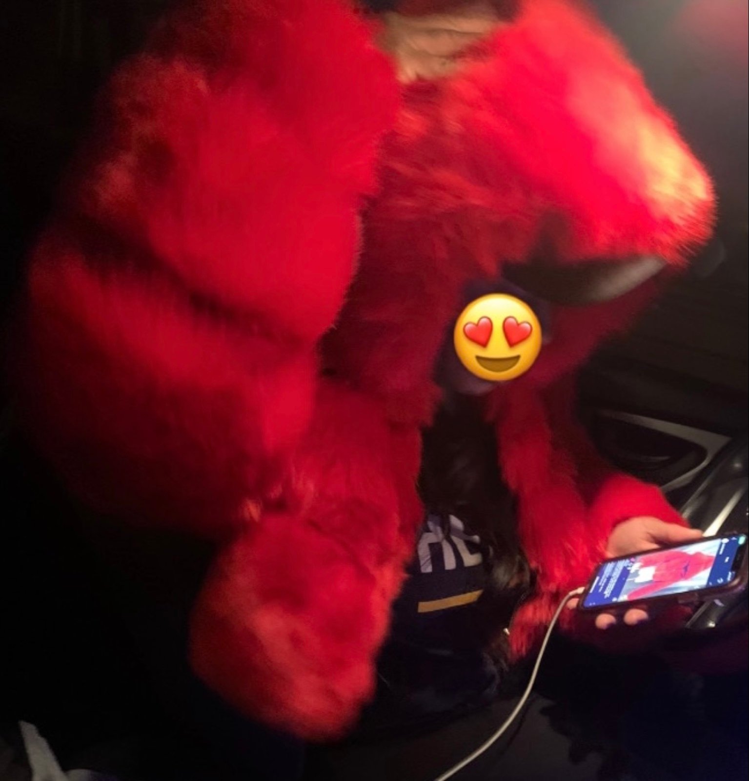 Red Faux Fur Short Jacket size M