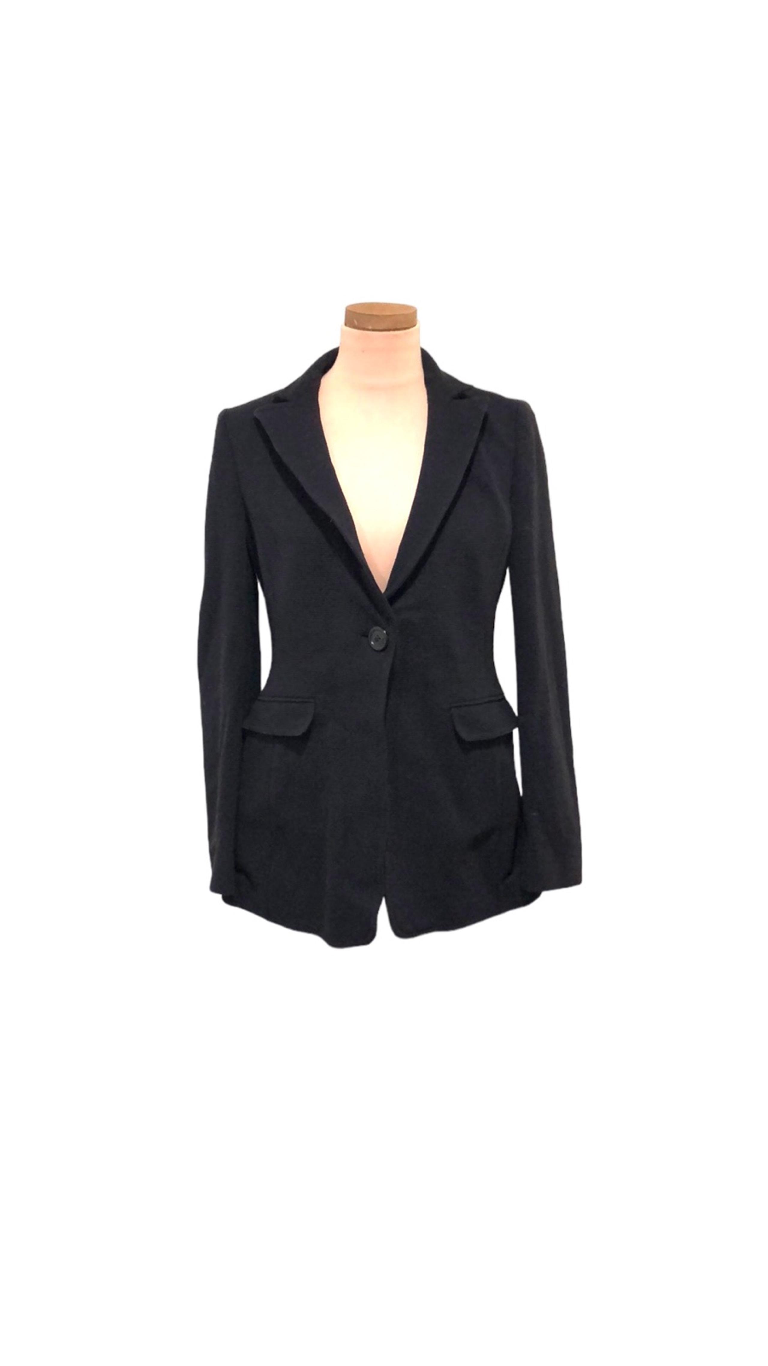 Armani Collezioni Blazer Size 8 Black Ribbed Knit