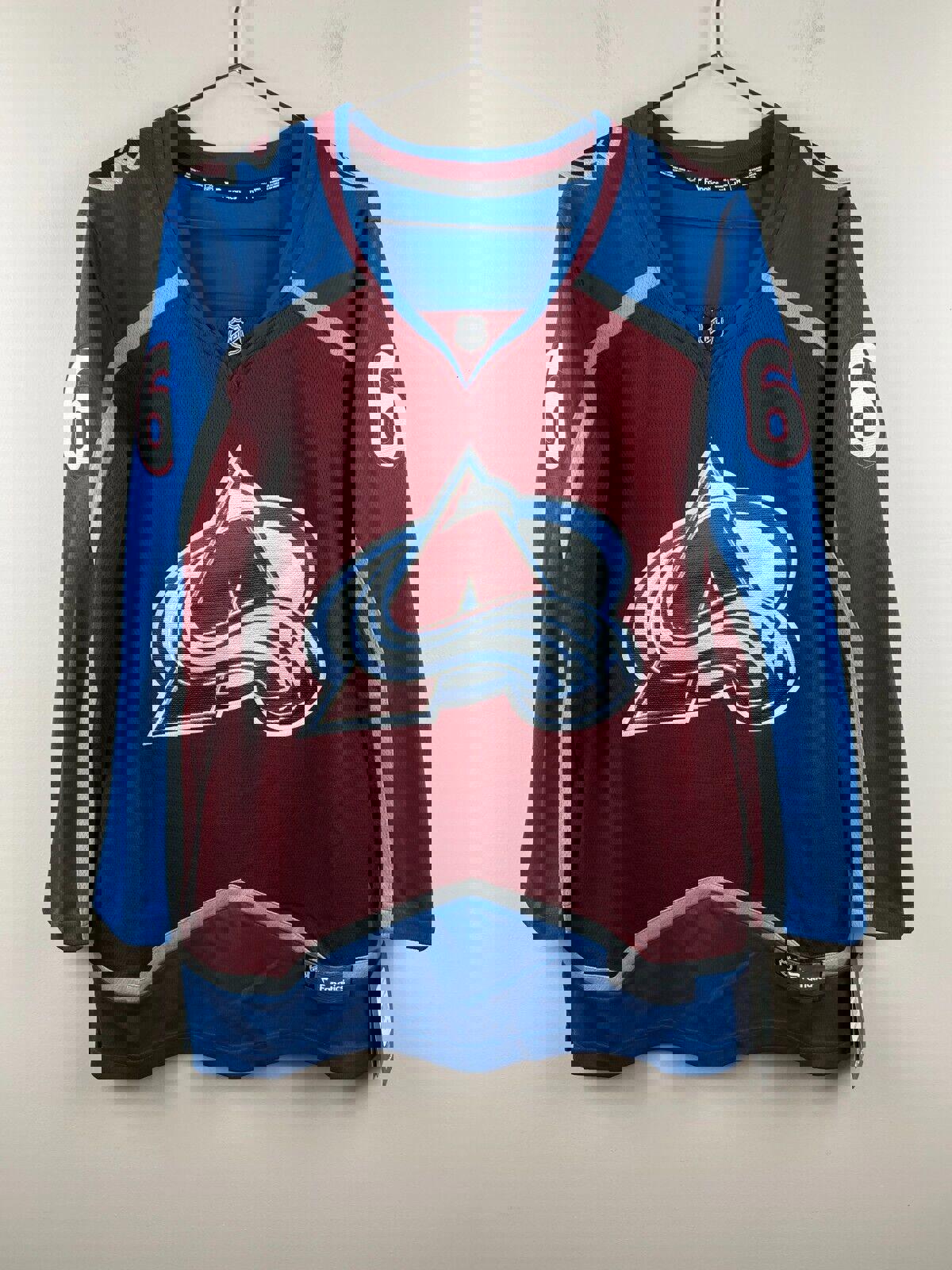 Colorado Avalanche NHL Hockey Fanatics Breakaway Jersey Womens M #6 Snackpack