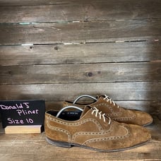 Mens Donald J Pliner Brown Suede Leather Wingtip Oxford Dress Shoes Size 10 M