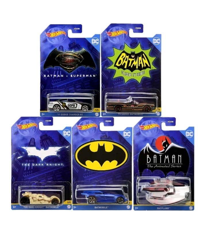 2022 Hot Wheels DC Comics Batman Cars- Complete Set of 5 Cars