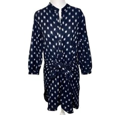 Ulla Johnson Corsica Dress Blue White Indigo Ikat Print Size 2 Short Popover