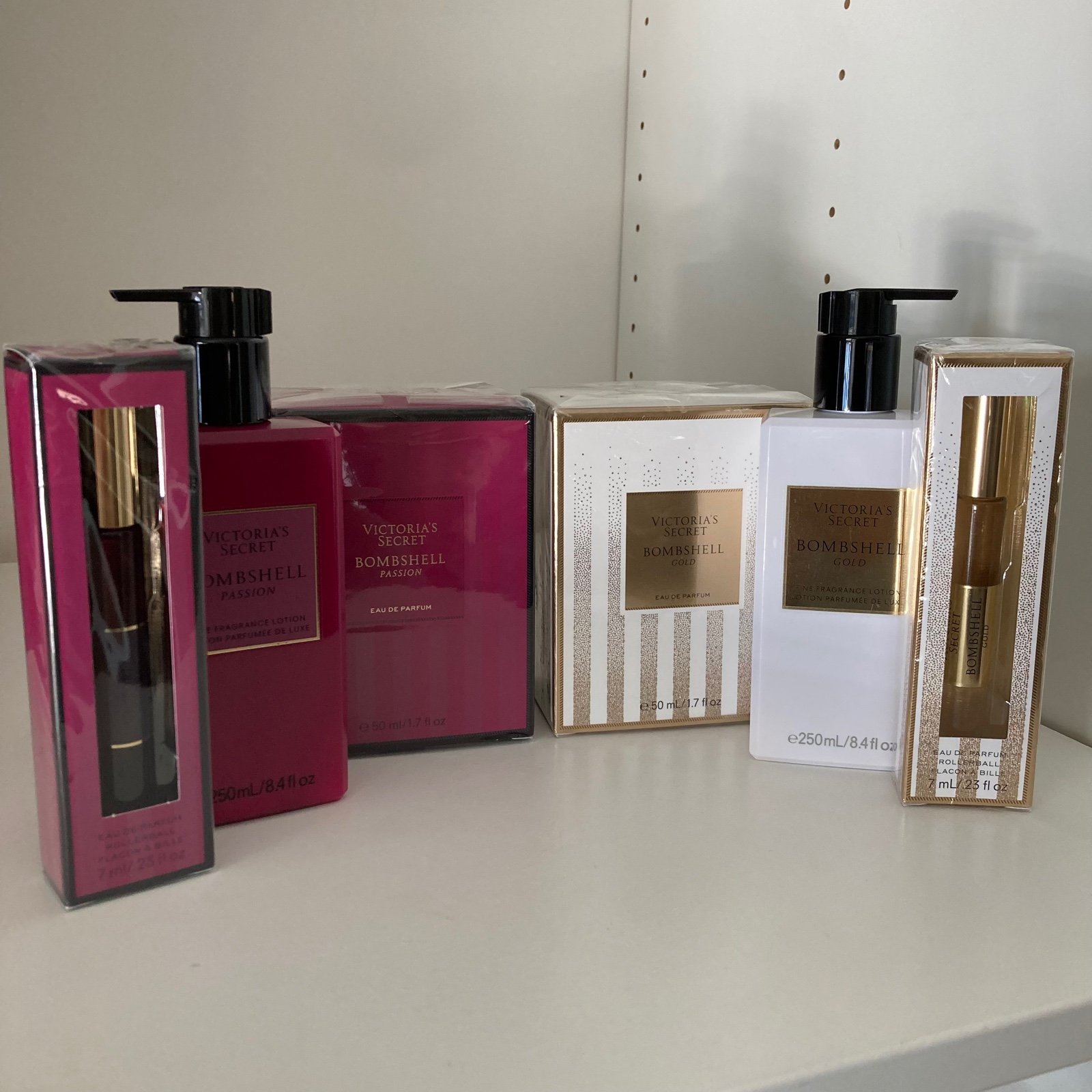 Victoria's Secret Bombshell Gold & Passion Fine Fragrance Bundle