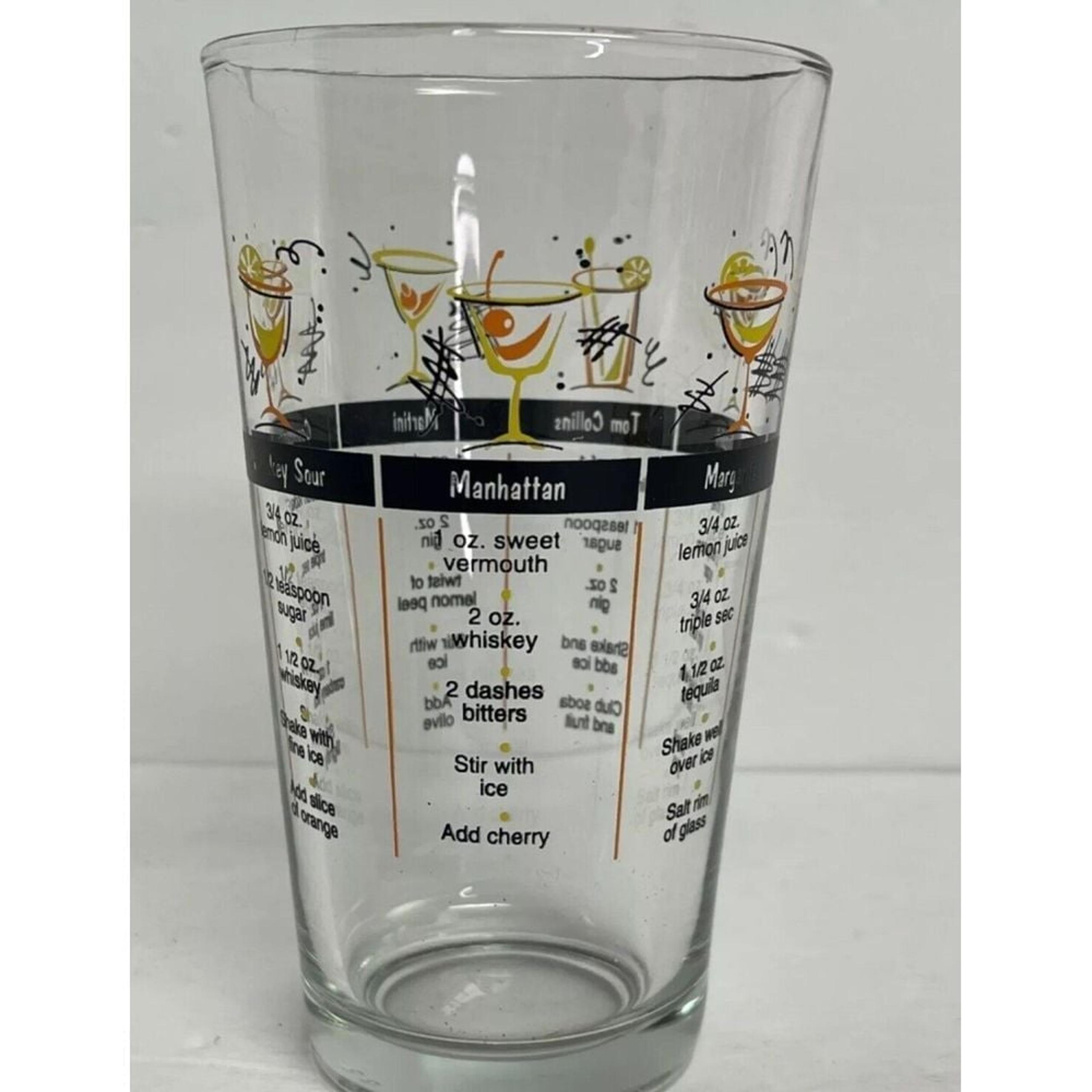 Libby Libbey Cocktail Mixed Drink Recipe Glass Bar Ware Barware Vintage Alcohol