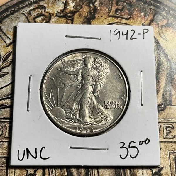 1942 P Silver Walking Liberty Half Dollar UNC coin Collection