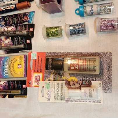 Glitter Bundle, Crafts, gel marker pens mod podge Various materials lot