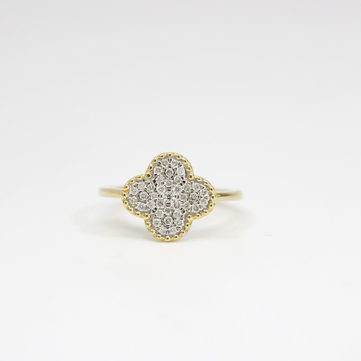 14K YELLOW GOLD MAGIC ALHAMBRA DIAMOND RING