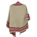 Fate Wrap Poncho Shawl Festival Boho Hippy Tan Pink Aztec Print Non Itch OS
