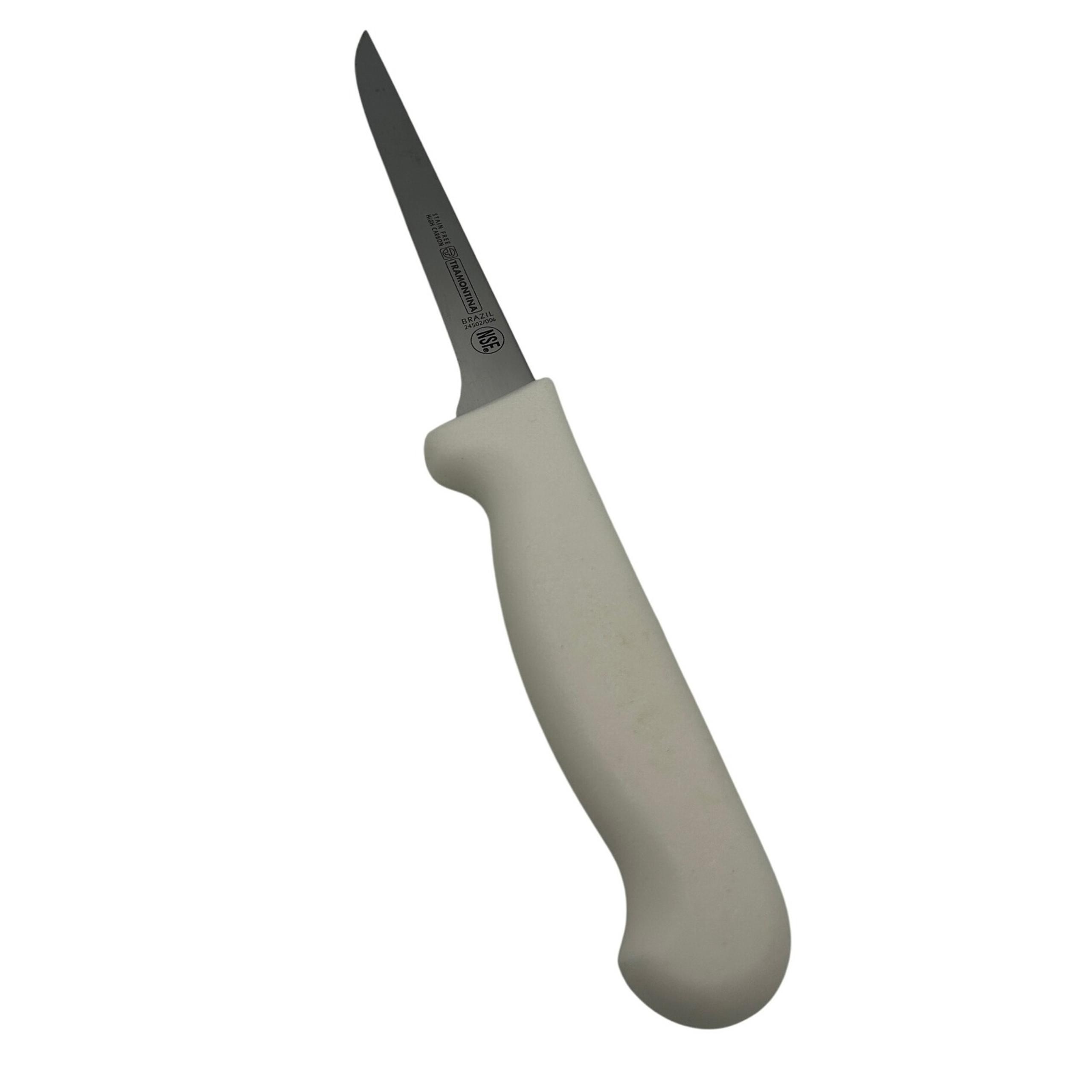 Tramontina Boning Knife Brazilian High Carbon Steel 6" Blade White Fibrox Handle